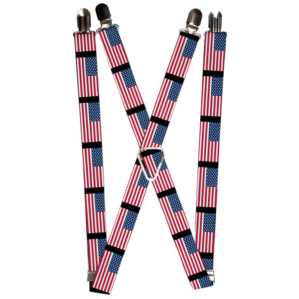 Buckle-Down Suspenders - 1.0" - United States Flags
