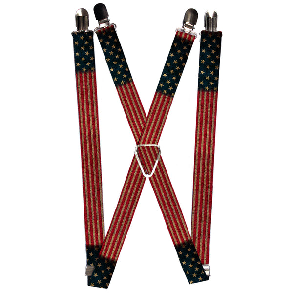 Buckle-Down Suspenders - 1.0" - Vintage US Flag Stretch