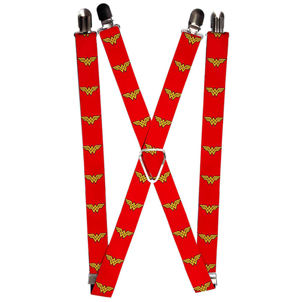 Buckle-Down Suspenders - 1.0" - Wonder Woman Logo Red