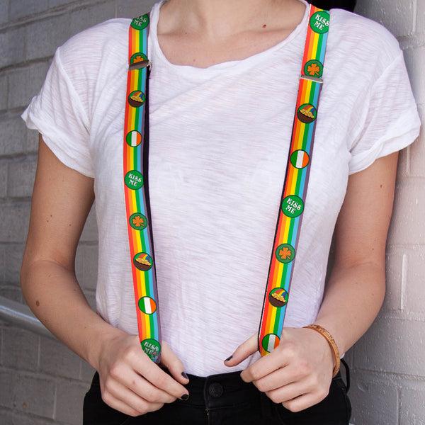 Buckle-Down Suspenders - 1.25" - St. Pat's Rainbow/Coins