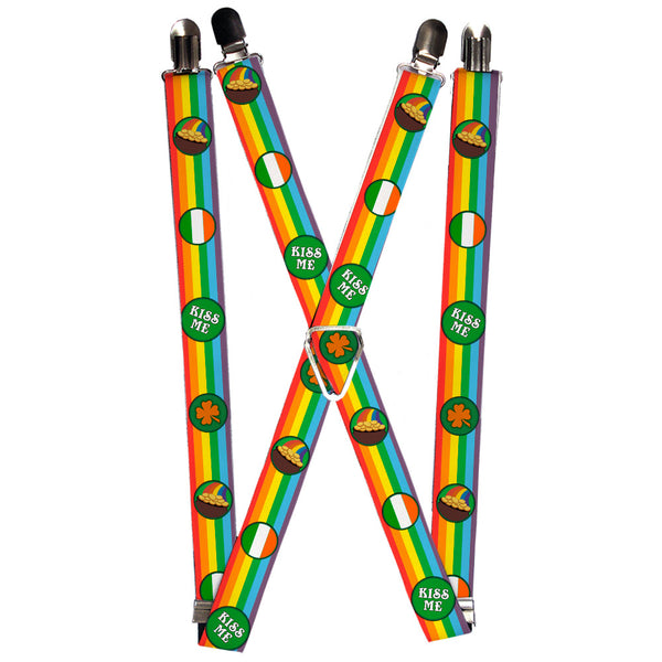 Buckle-Down Suspenders - 1.25" - St. Pat's Rainbow/Coins