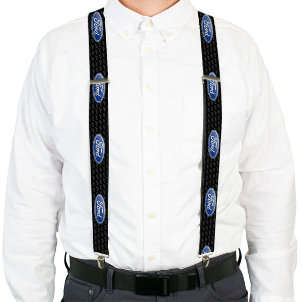 Buckle-Down Suspenders - 1.5" - Ford Oval REPEAT W/Text