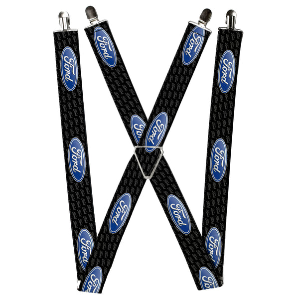 Buckle-Down Suspenders - 1.5" - Ford Oval REPEAT w/Text