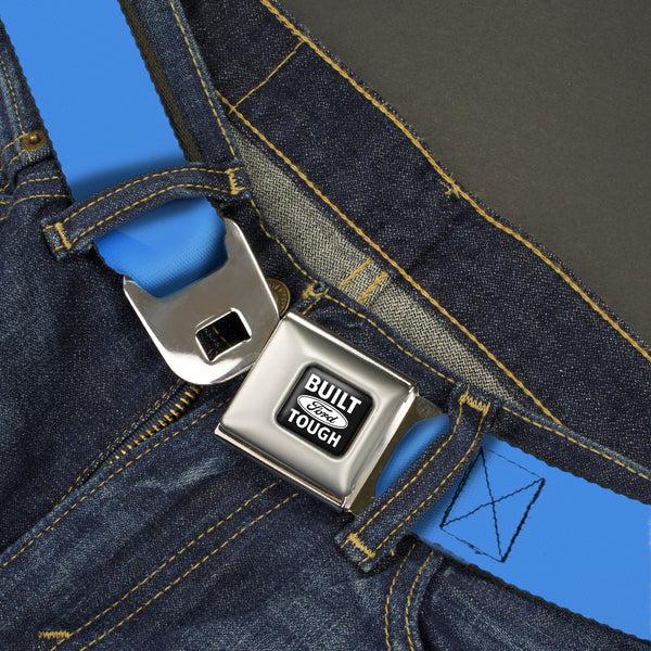 Buckle-Down Built Ford Tough Seatbelt Belt - Baby Blue Webbing