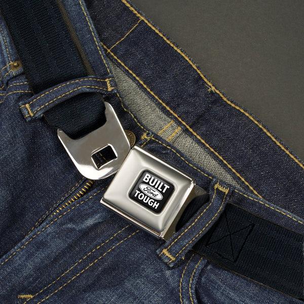 Buckle-Down Built Ford Tough Seatbelt Belt - Black Panel Webbing