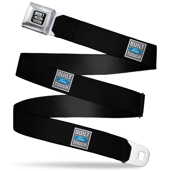 Buckle-Down Built Ford Tough Seatbelt Belt - Built Ford Tough Logo REPEAT Webbing