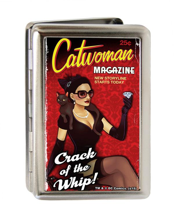Buckle-Down Business Card Holder - LARGE - CATWOMAN-CRACK OF A WHIP Bombshell Pose FCG Reds