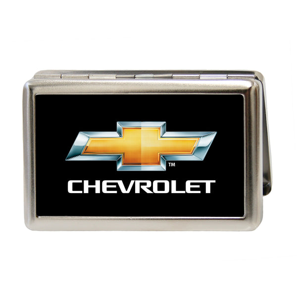Buckle-Down Business Card Holder - LARGE - CHEVROLET Bowtie Logo FCG Black Silver Gold White