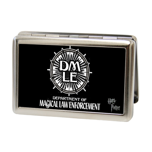 Buckle-Down Business Card Holder - LARGE - DMLE-DEPARTMENT OF MAGICAL LAW ENFORCEMENT FCG Black White