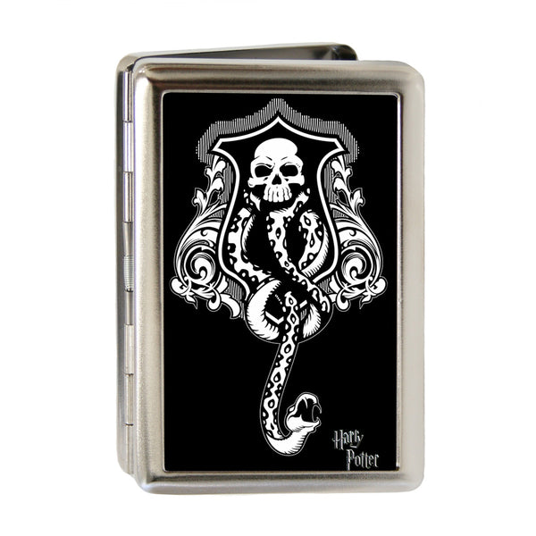 Buckle-Down Business Card Holder - LARGE - Harry Potter Dark Mark Symbol FCG Black Gray White
