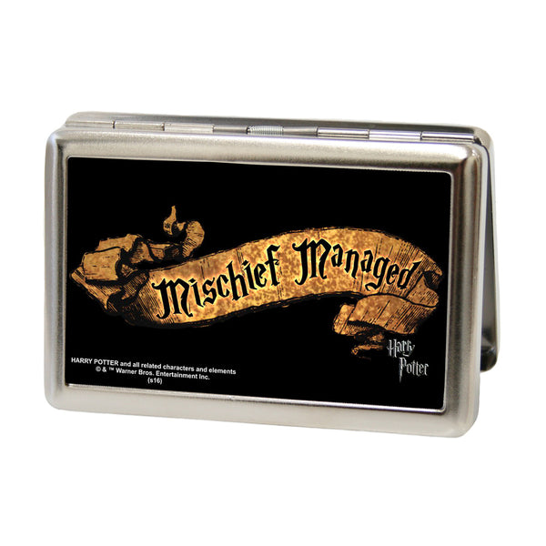 Buckle-Down Business Card Holder - LARGE - Harry Potter MISCHIEF MANAGED Banner FCG Black/Tan