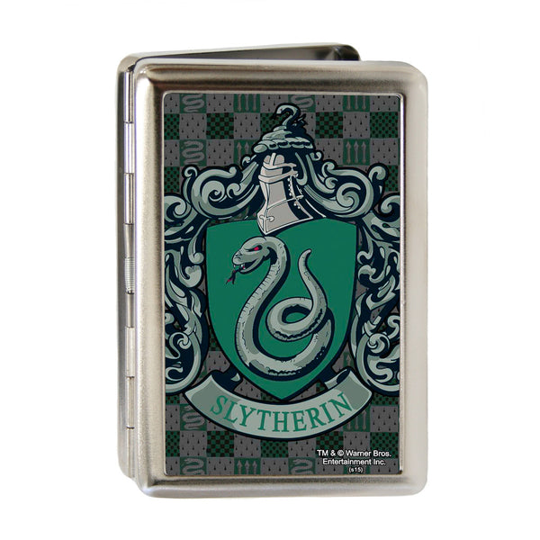 Buckle-Down Business Card Holder - LARGE - Harry Potter SLYTHERIN Crest FCG Green Gray