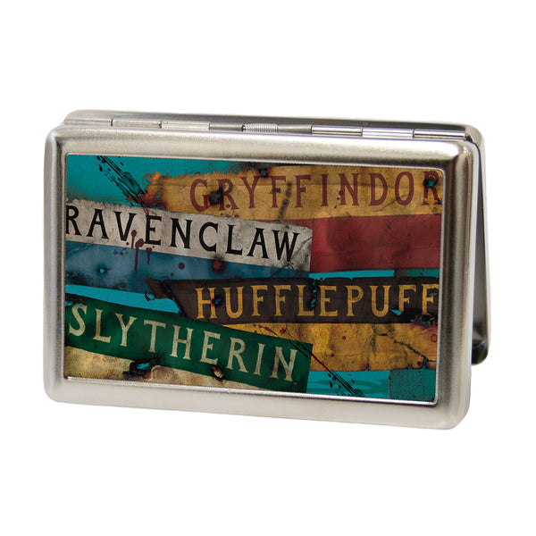 Buckle-Down Business Card Holder - LARGE - Hogwarts House Banners Stacked FCG