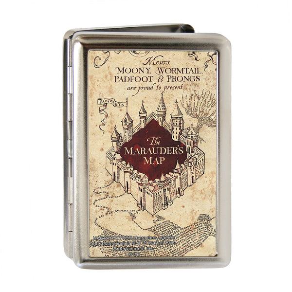 Buckle-Down Business Card Holder - LARGE - Hogwarts School THE MARAUDER'S MAP FCG Tan Reds