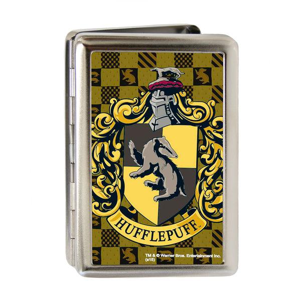 Buckle-Down Business Card Holder - LARGE - Hufflepuff Crest FCG Golds Black