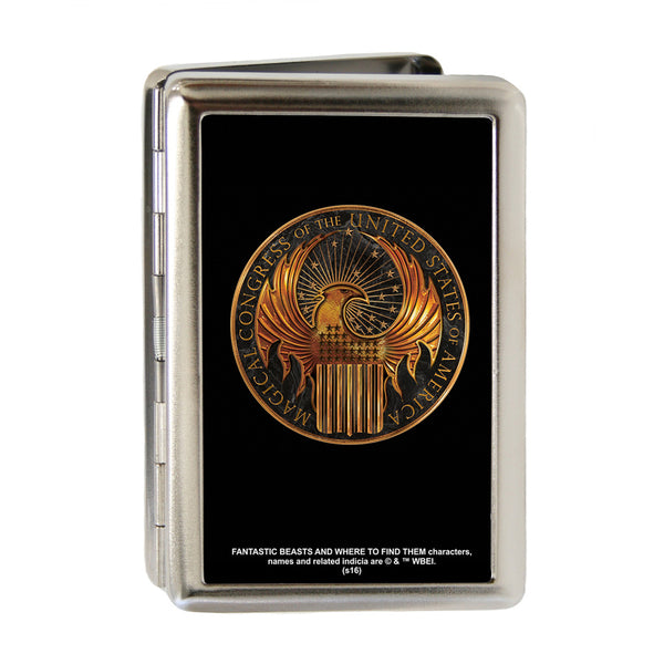 Buckle-Down Business Card Holder - LARGE - MACUSA Seal FCG Black Golds