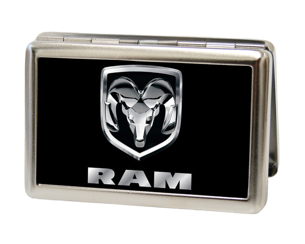 Buckle-Down Business Card Holder - LARGE - Ram Logo FCG Black Silver