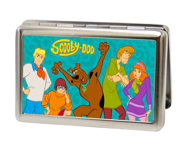 Buckle-Down Business Card Holder - LARGE - SCOOBY-DOO Group Pose "?" FCG Turquoise