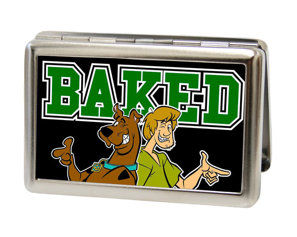 Buckle-Down Business Card Holder - LARGE - Scooby & Shaggy BAKED FCG Black Green