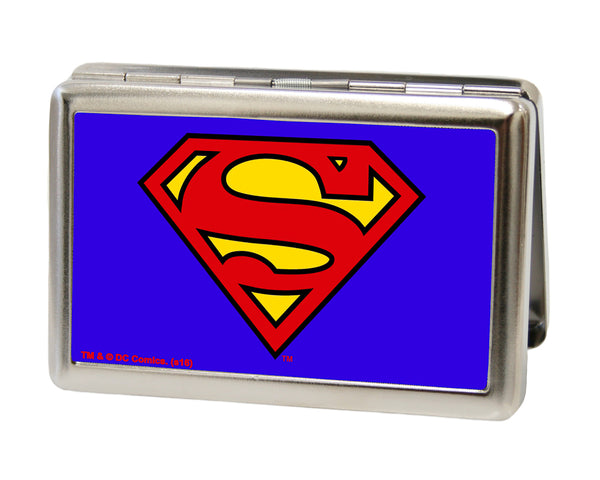 Buckle-Down Business Card Holder - LARGE - Superman FCG Blue