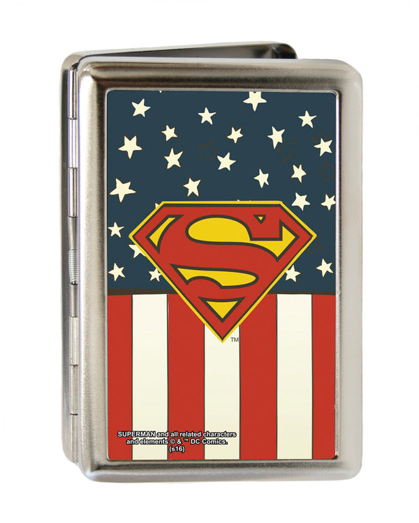Buckle-Down Business Card Holder - LARGE - Superman Shield Americana FCG Red White Blue Yellow