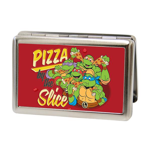 Buckle-Down Business Card Holder - LARGE - TMNT Turtles Pose16 PIZZA BY THE SLICE FCG Reds Yellows