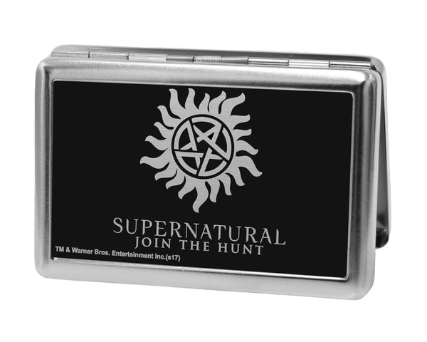 Buckle-Down Business Card Holder - LARGE - Winchester Pentagram SUPERNATURAL-JOIN THE HUNT Reverse Brushed