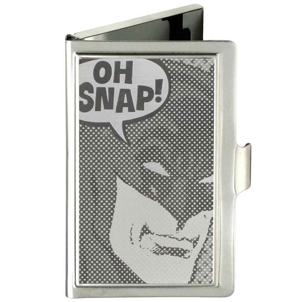 Buckle-Down Business Card Holder - SMALL - Batman Face OH SNAP Brushed Silver