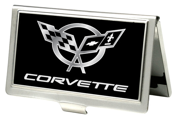 Buckle-Down Business Card Holder - SMALL - Corvette FCG Black Silver