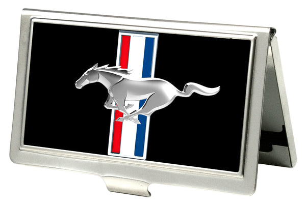Buckle-Down Business Card Holder - SMALL - Ford Mustang w Bars Logo CENTERED FCG Black