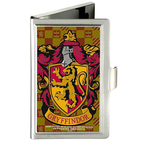 Buckle-Down Business Card Holder - SMALL - Harry Potter GRYFFINDOR Crest FCG Gold Burgundy