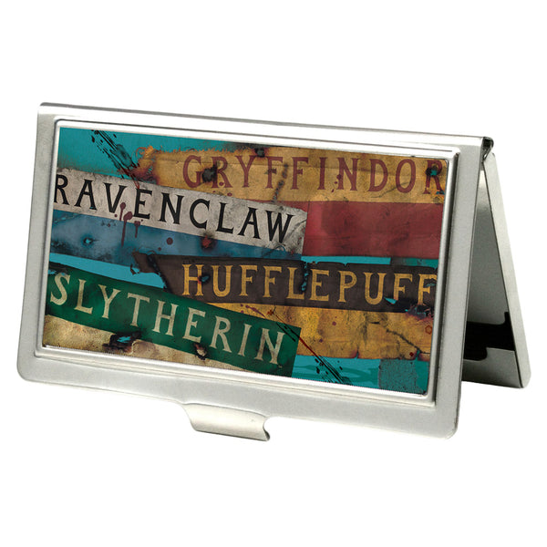Buckle-Down Business Card Holder - SMALL - Hogwarts House Banners Stacked FCG