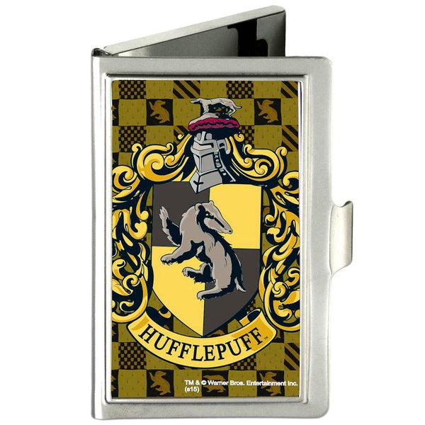 Buckle-Down Business Card Holder - SMALL - Hufflepuff Crest FCG Golds Black