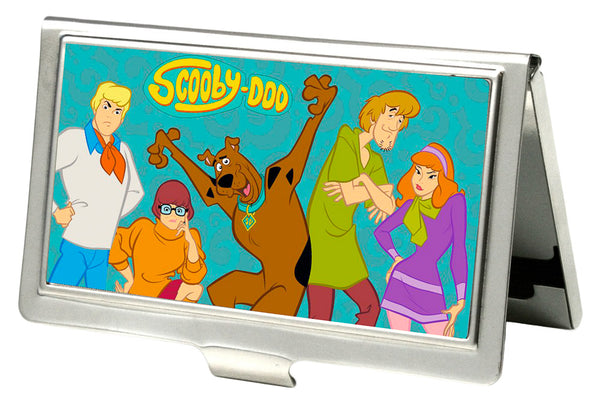 Buckle-Down Business Card Holder - SMALL - SCOOBY-DOO Group Pose "?" FCG Turquoise