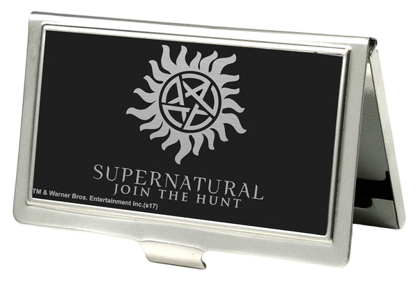 Buckle-Down Business Card Holder - SMALL - Winchester Pentagram SUPERNATURAL-JOIN THE HUNT Reverse Brushed