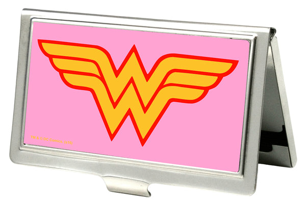 Buckle-Down Business Card Holder - SMALL - Wonder Woman Logo FCG Pink