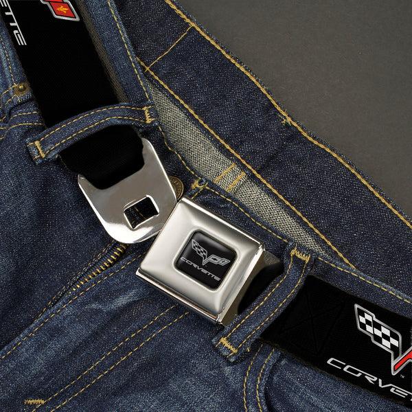 Buckle-Down C6 Seatbelt Belt - C6 Logo REPEAT Webbing