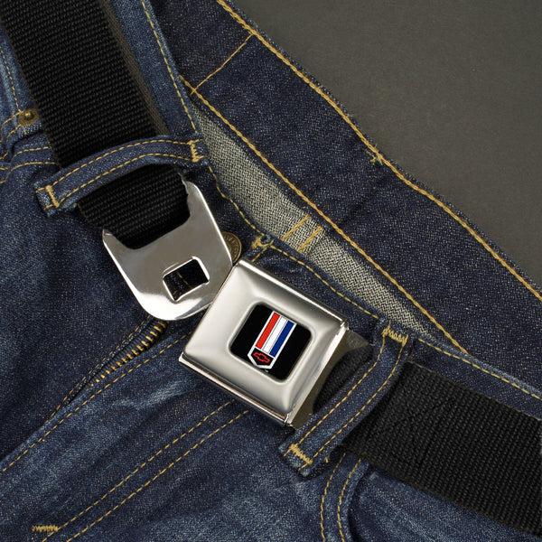 Buckle-Down Camaro Badge Full Color - Seatbelt Belt - Black Webbing