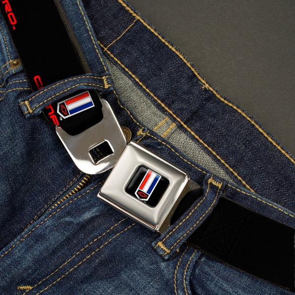 Buckle-Down Camaro Badge Full Color Seatbelt Belt - CAMARO Badge Logo REPEAT Webbing