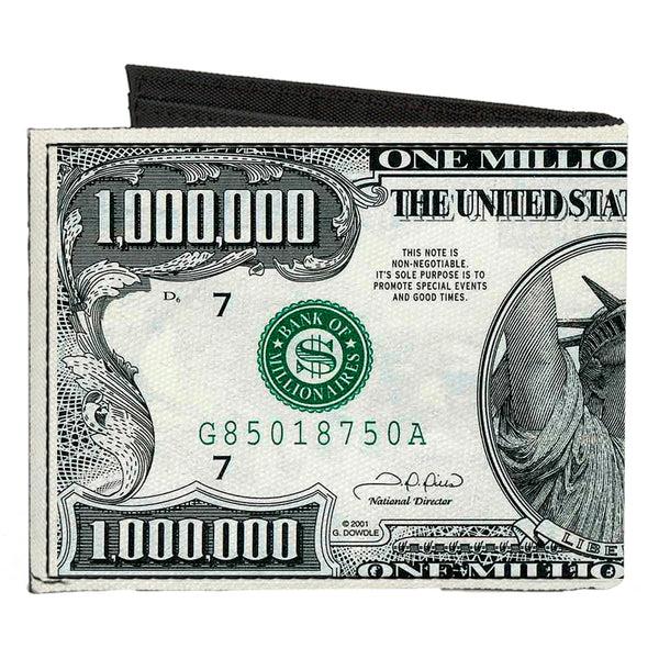 Buckle-Down Canvas Bi-Fold Wallet - 1 Million Dollar Bill