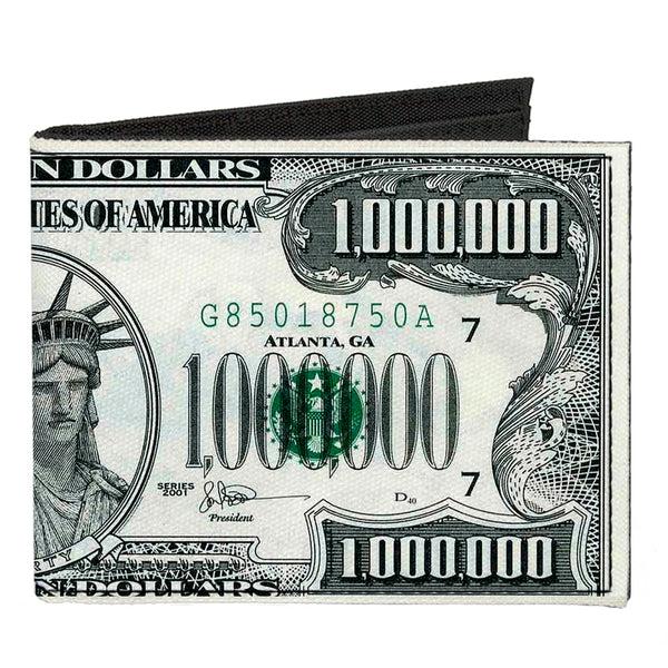 Buckle-Down Canvas Bi-Fold Wallet - 1 Million Dollar Bill