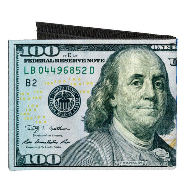 Buckle-Down Canvas Bi-Fold Wallet - 100 Dollar Bill Series 2009