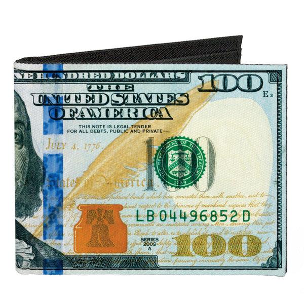 Buckle-Down Canvas Bi-Fold Wallet - 100 Dollar Bill Series 2009