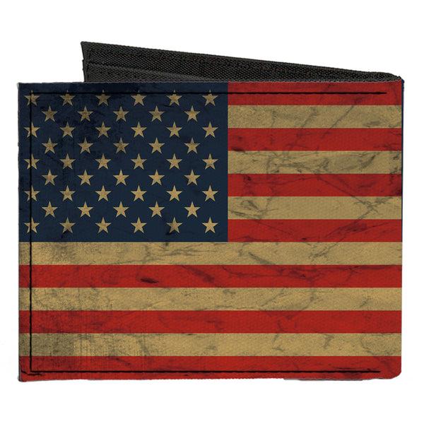 Buckle-Down Canvas Bi-Fold Wallet - American Flag Weathered