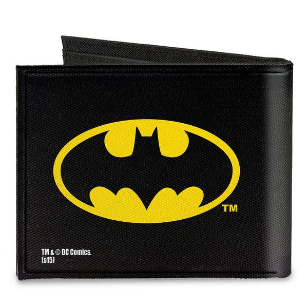 Buckle-Down Canvas Bi-Fold Wallet - Batman Black Yellow