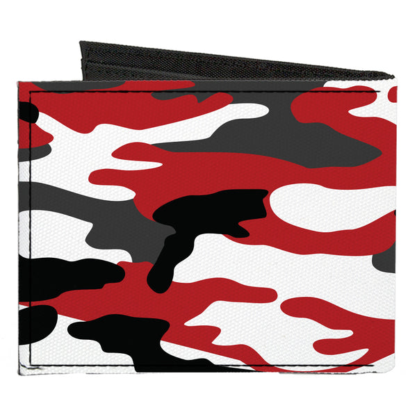 Buckle-Down Canvas Bi-Fold Wallet - Camo Red Black Gray White
