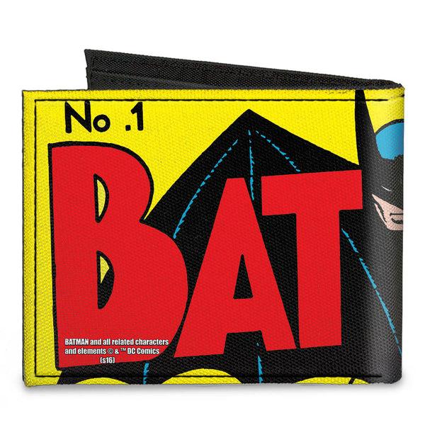 Buckle-Down Canvas Bi-Fold Wallet - Classic BATMAN Issue #1 Robin & Batman Logo CLOSE-UP Cover Pose