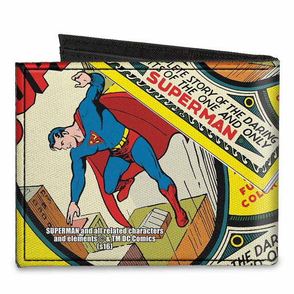 Buckle-Down Canvas Bi-Fold Wallet - Classic SUPERMAN #1 Flying Cover Pose