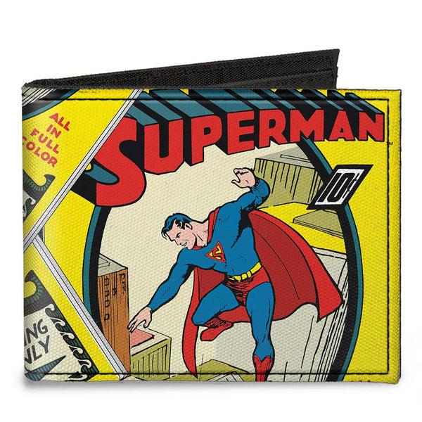 Buckle-Down Canvas Bi-Fold Wallet - Classic SUPERMAN #1 Flying Cover Pose