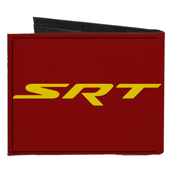 Buckle-Down Canvas Bi-Fold Wallet - Dodge Hellcat Logo + SRT Burgundy Yellow